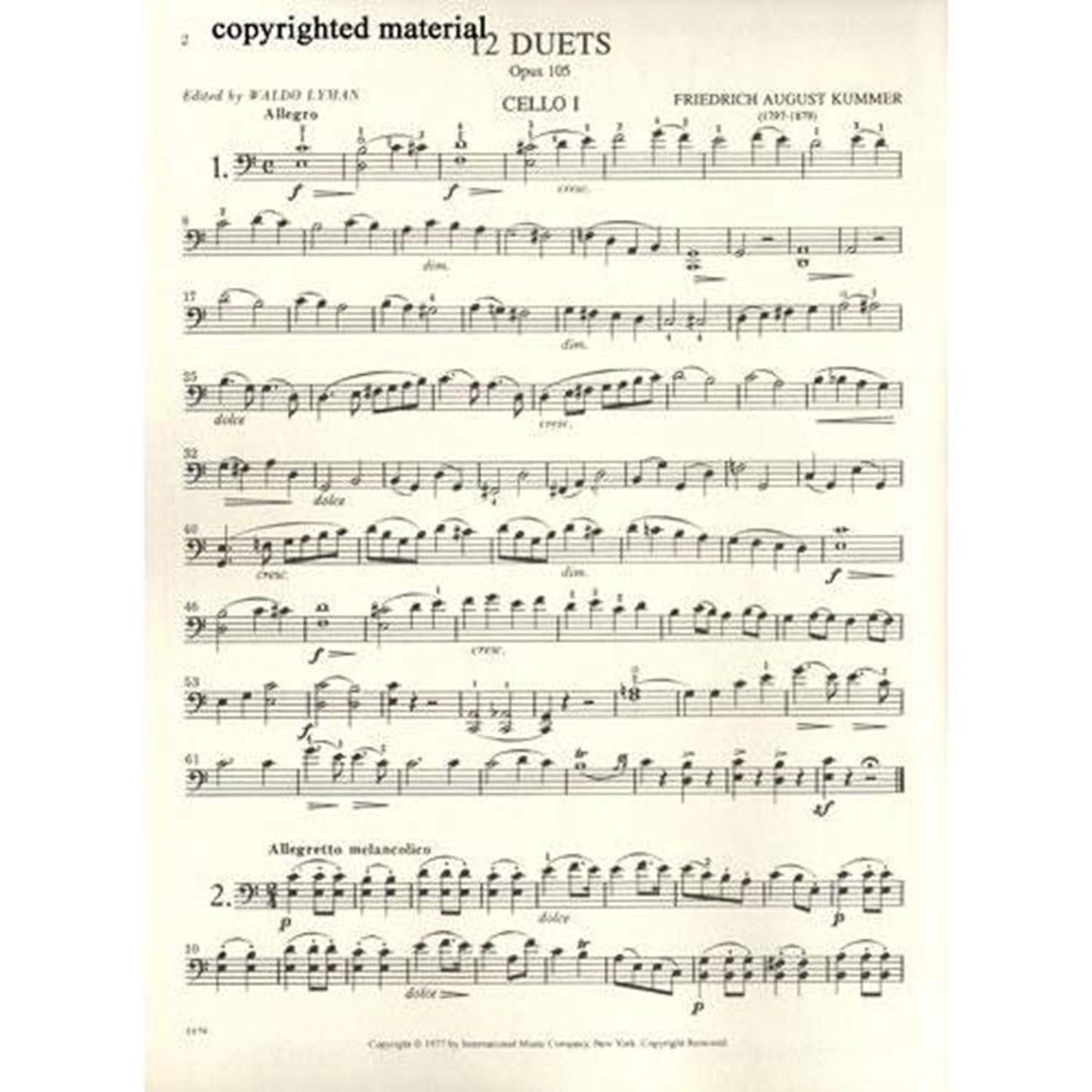 Kummer, FA - 12 Duets, Op 105 - Two Cellos - International Music Co [Sheet music] [Sheet music] [Sheet music] [Sheet music] [Sheet music] [Sheet music] [Sheet music] [Sheet music] [Sheet music] [Sheet music] [Sheet music]