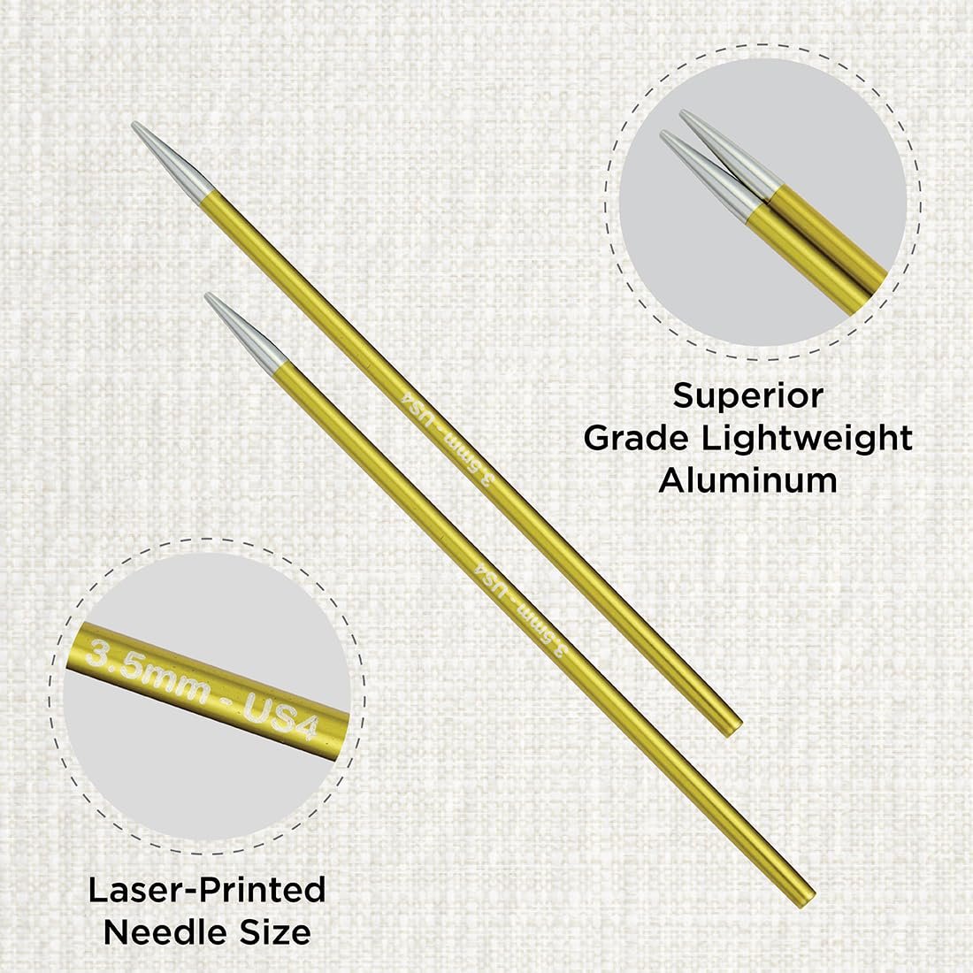 KnitPro Zing Interchangeable Circular Needles 4" (10cm)