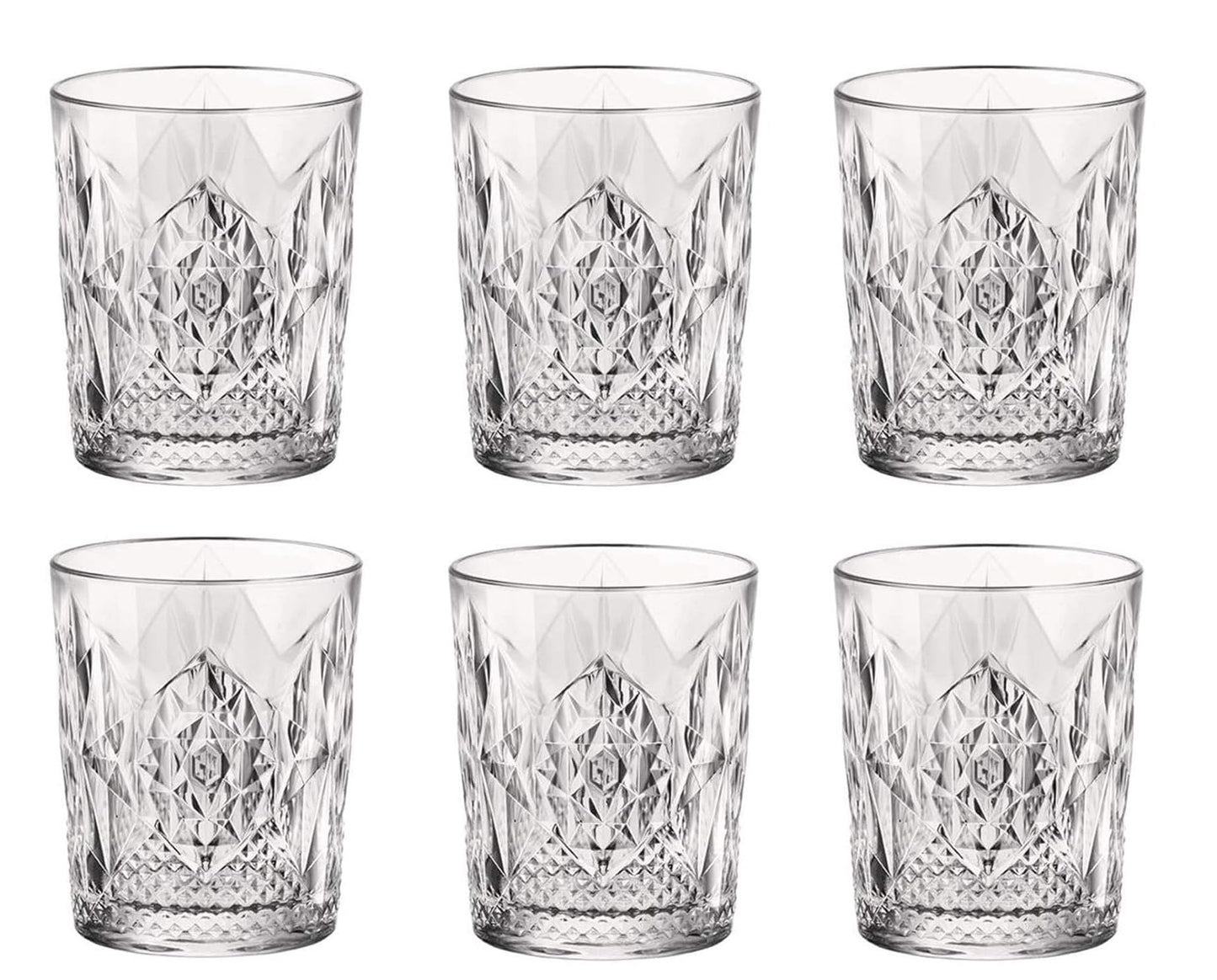Bormioli Rocco Bartender Stone 13.25 oz. Double Old Fashioned DOF Drinking Glass, Clear, Set of 6