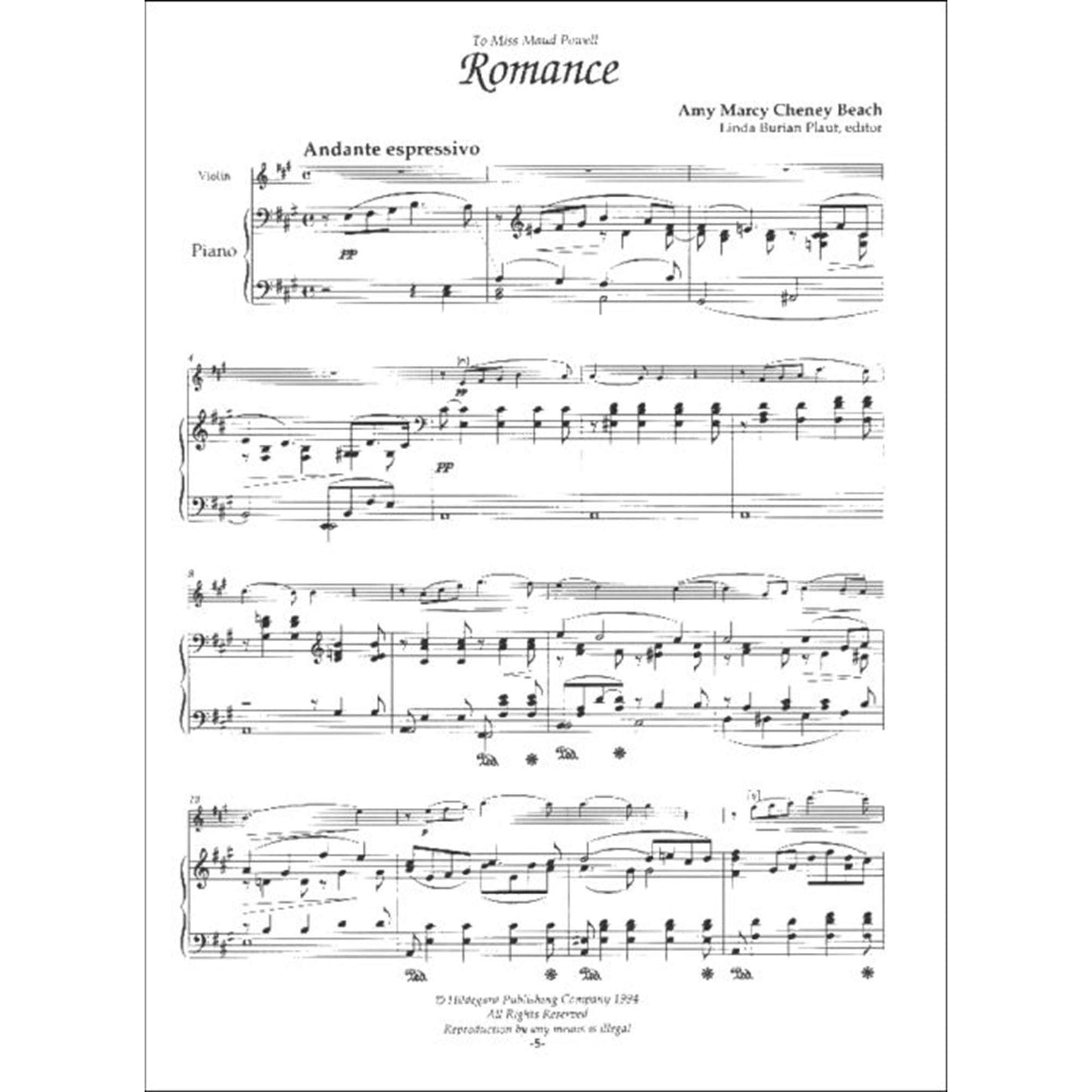Beach: Music for Violin and Piano