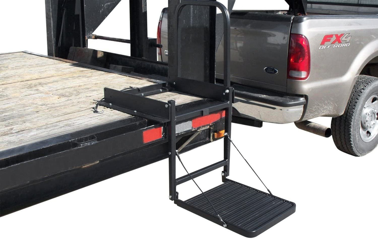 Great Day Truck N' Buddy Folding Tailgate Step/Seat Platform for Work Flatbed Trucks and Equipment Trailers - 300 lbs Weight Capacity - Black Powder-Coated Finish, TNB2000B