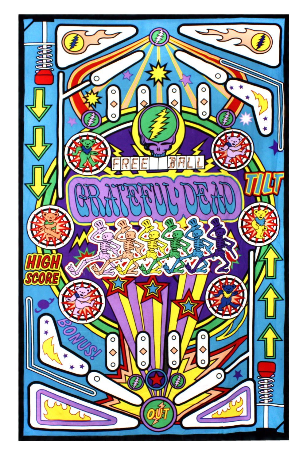 Sunshine Joy 3D Grateful Dead Pinball Machine Tapestry