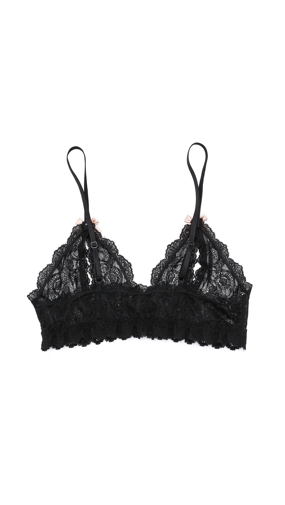 Hanky Panky Women's Luxe Lace Open Bralette 977901 Ivory Bra, Black, Small