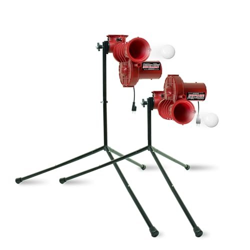 Heater Sports Power Alley Lite 360 Baseball Pitching Machine - Pitches Lite Balls 40-80 MPH Fastballs, Sliders, & Curves | Accurate, Durable, & Portable Training Tool for Batting & Field Practice