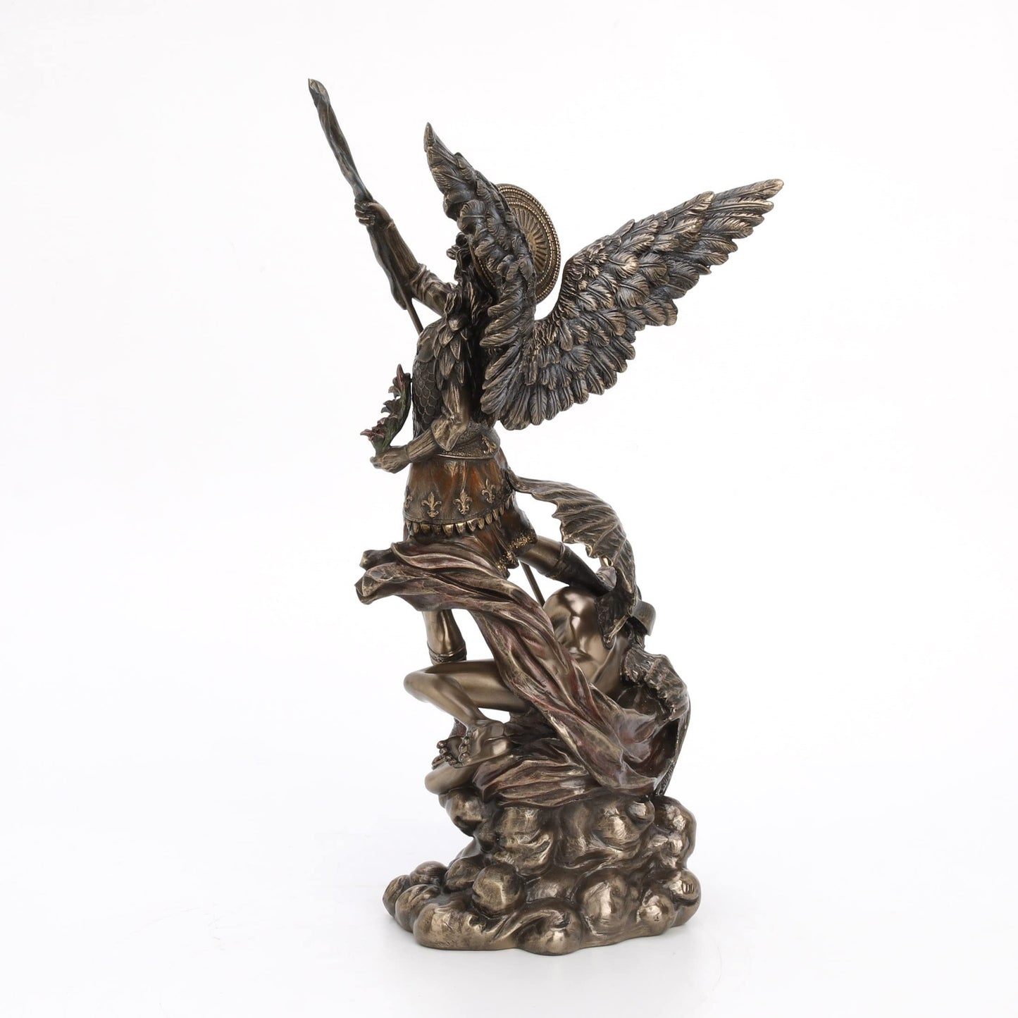 Unicorn Studios WU73529A4 St. Michael Holding Flowers Standing on The Demon