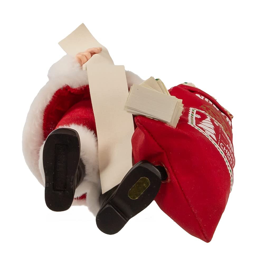 Kurt Adler 10.5-Inch Fabriché Santa with Mail and Elf, Red