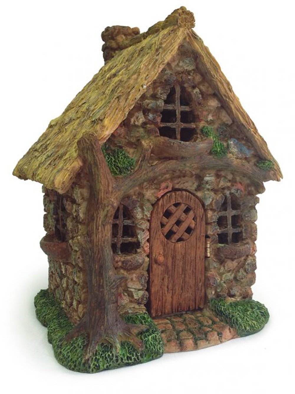 English Tree Cottage Miniature Fairy Garden Resin Figurine