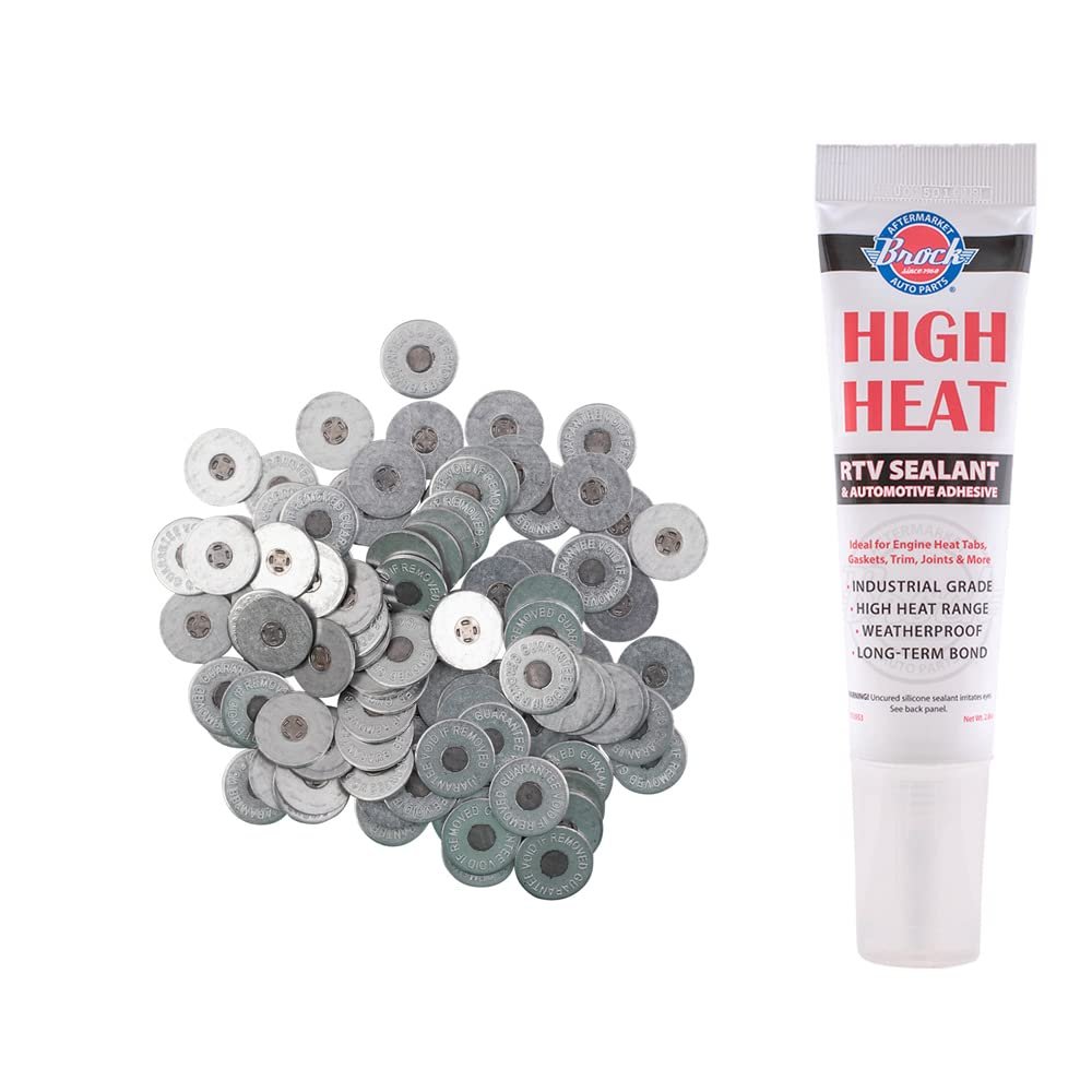Brock Gasoline/Petrol Engine Heat Tabs with High Heat Adhesive - Guaranteed Accurate - Center Melts At Approximately 260F/126C -100 Heat Tabs Per Tube