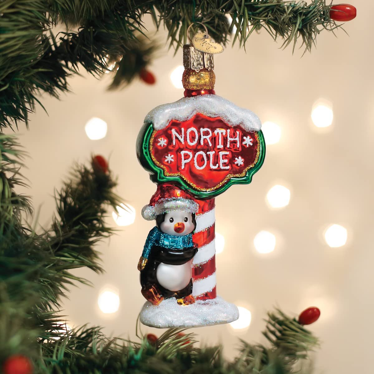 Old World Christmas North Pole Glass Blown Ornament for Christmas Tree