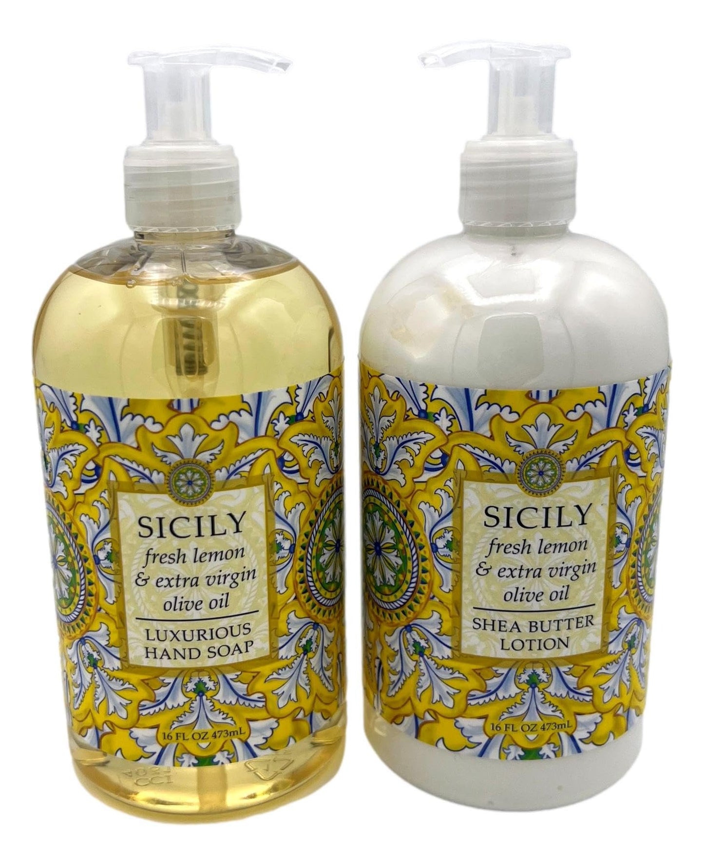 Greenwich Bay Trading Co., Destination Collection - Sicily, Hand Soap and Shea Butter Lotion Set, 16 Ounces Each