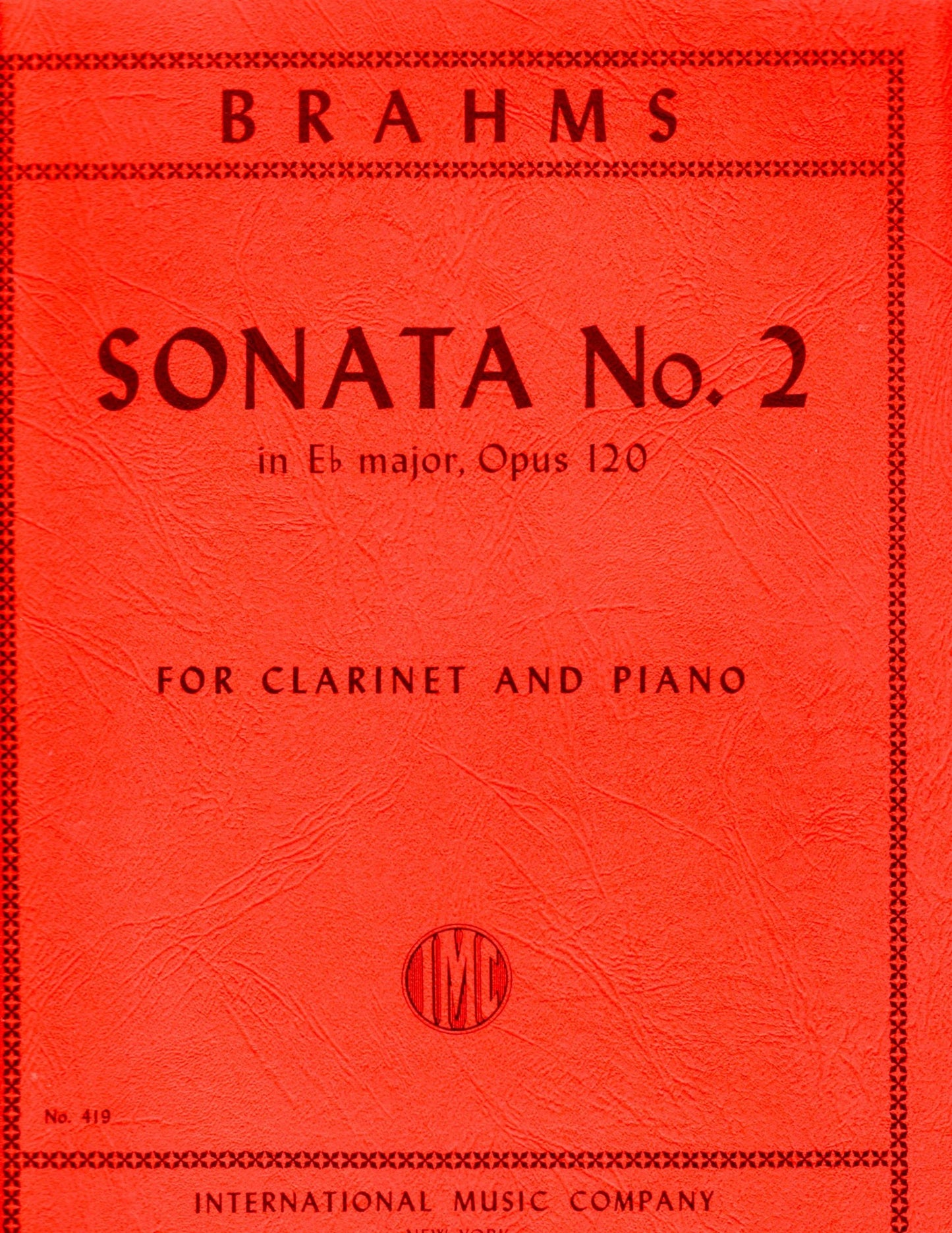 Brahms: Sonata No. 2 in E-flat Major, Opus 120 for Clarinet and Piano