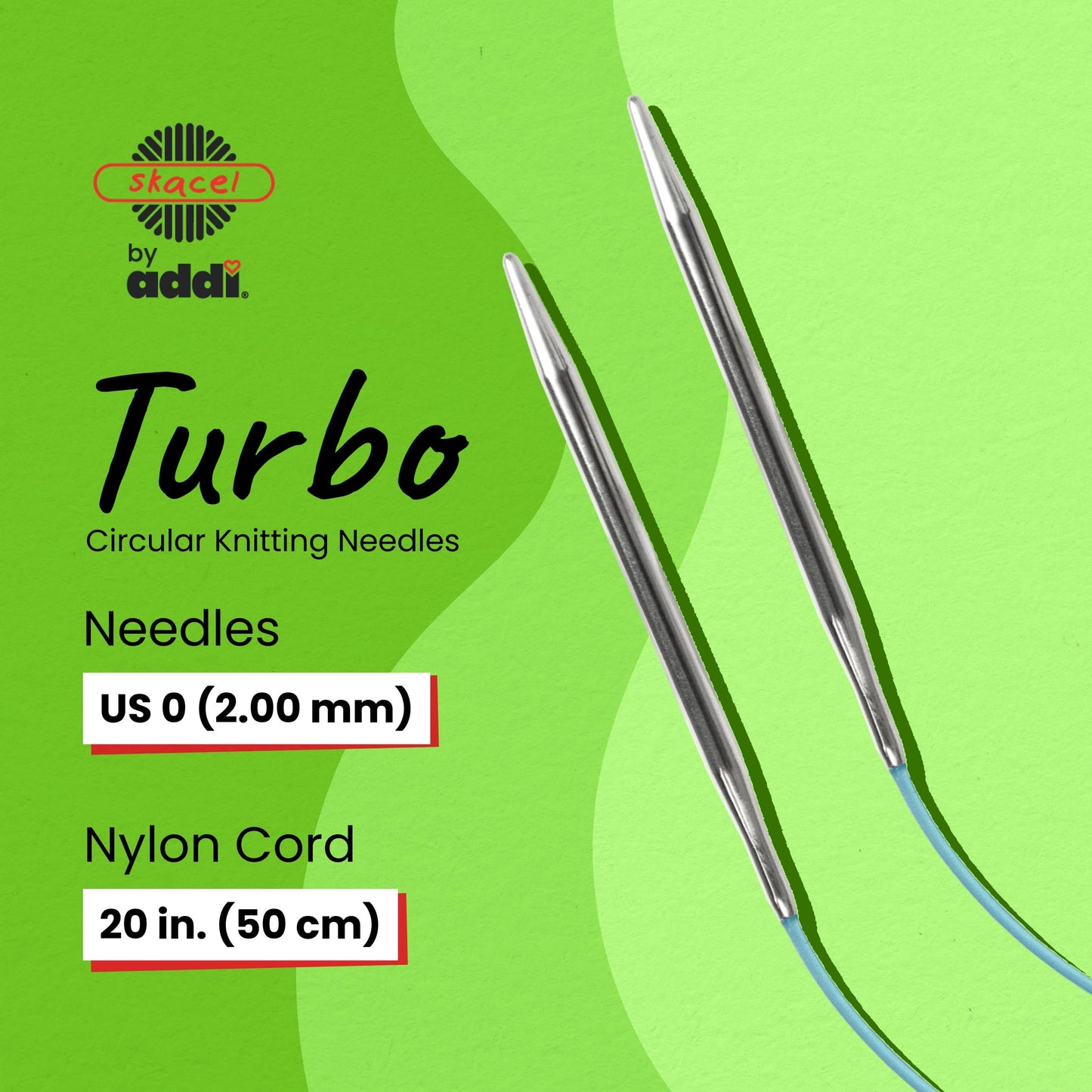skacel by addi Turbo Knitting Needle, 20 Inch