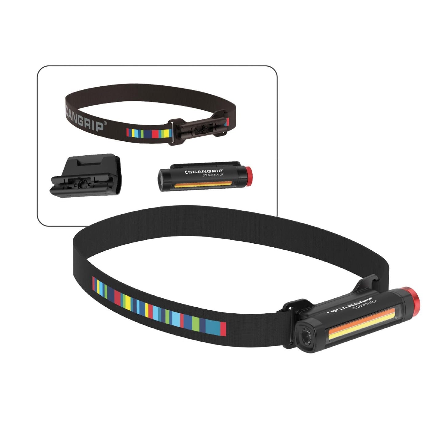 SCANGRIP UNIMATCH, Multifunctional LED Headlamp and Penlight in one with Stepless CCT for Adjustable Color Temperature, Rechargeable, Compact, Spotlight