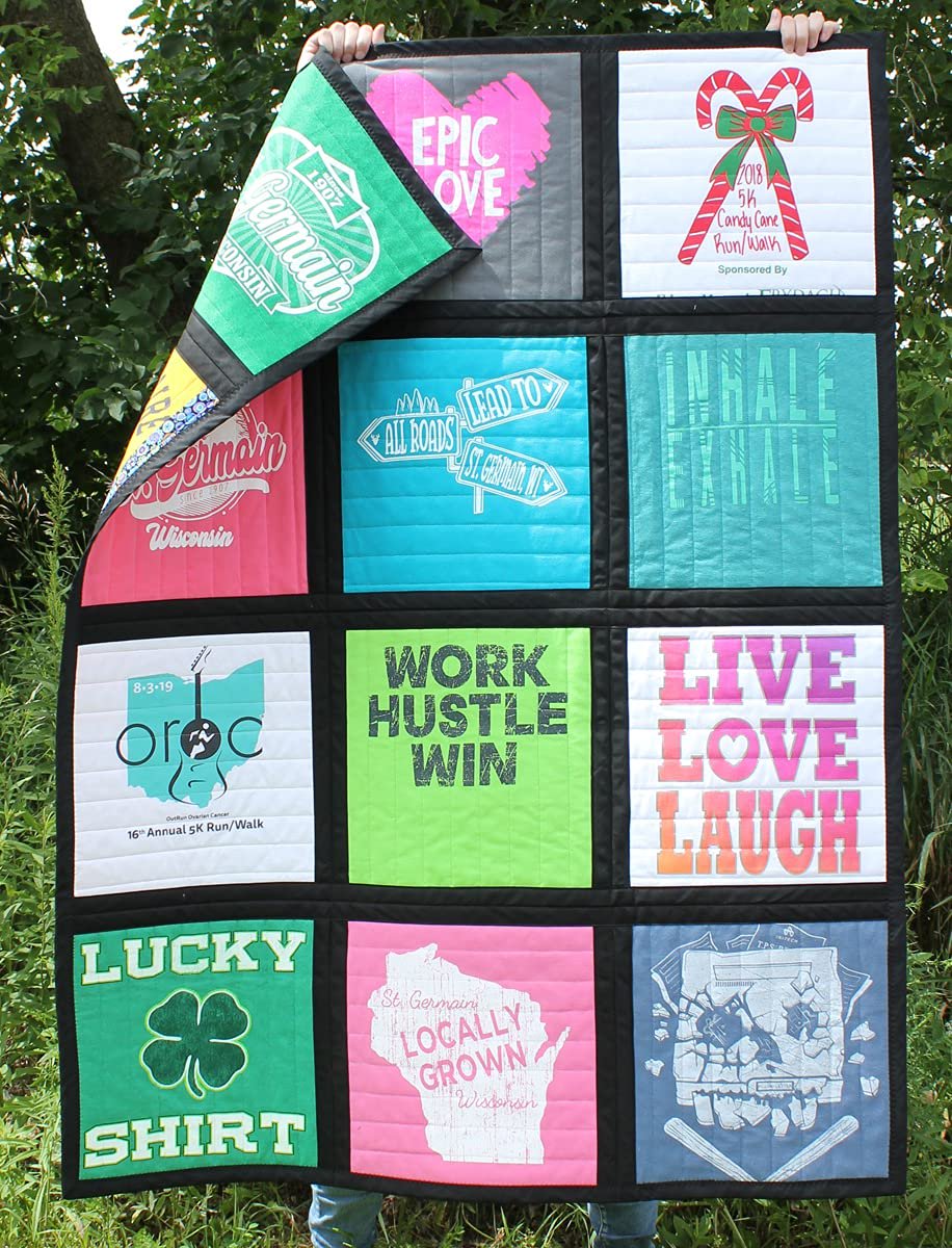 Reversible T-Shirts Quilt Kit - Black Sashing
