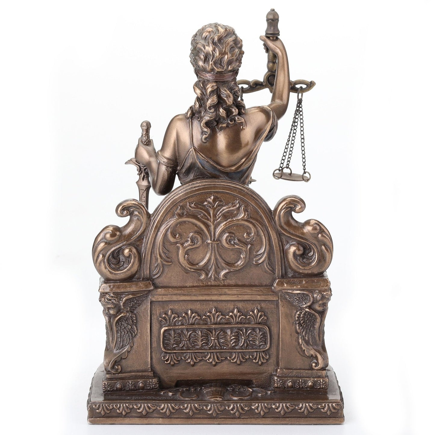 Lady Justice Seated with Scales and Sword Statue Le Justica