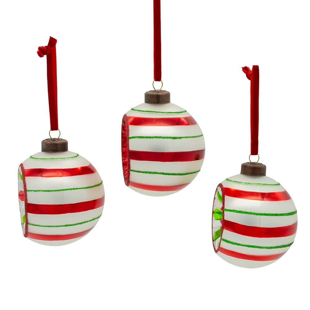 Kurt Adler Glass Vintage Early Year 3-Pieces Reflector Ornament Set