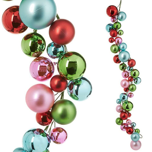 RAZ Imports - 4' Multi Color Christmas Ornament Ball Garland for Christmas Trees or Staircase …