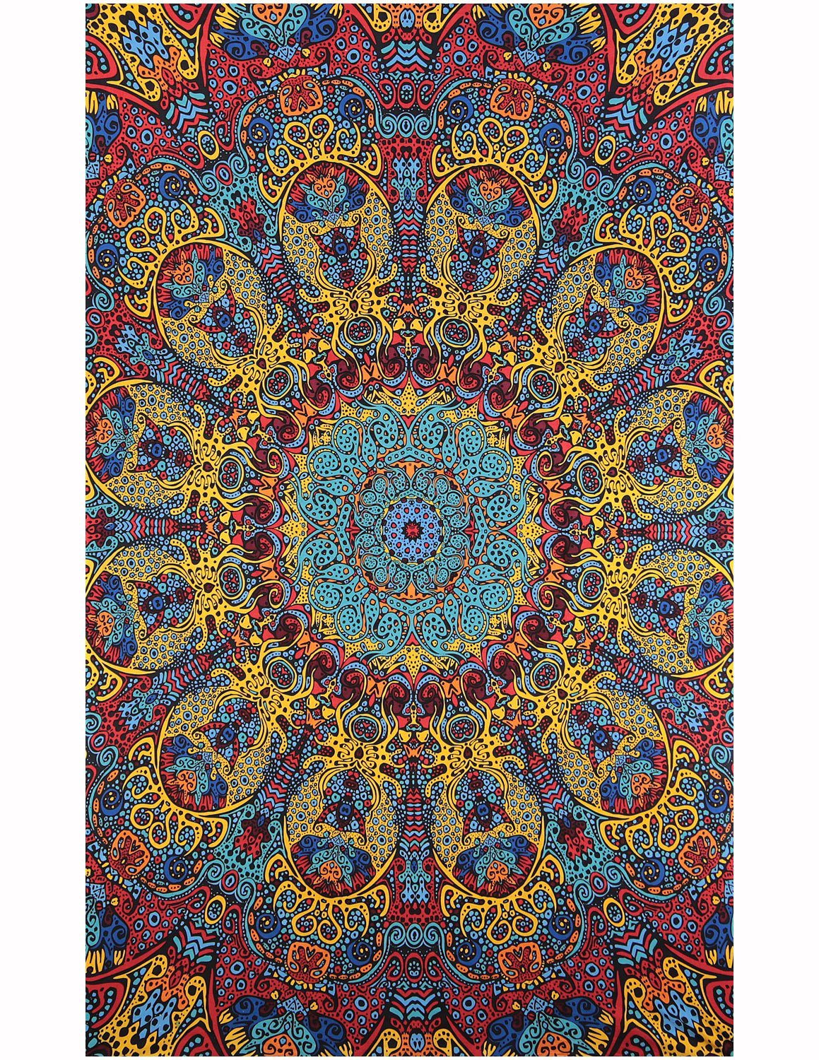 Sunshine Joy 3D Psychedelic Sunburst Tapestry Tablecloth Beach Sheet 60x90 Inches