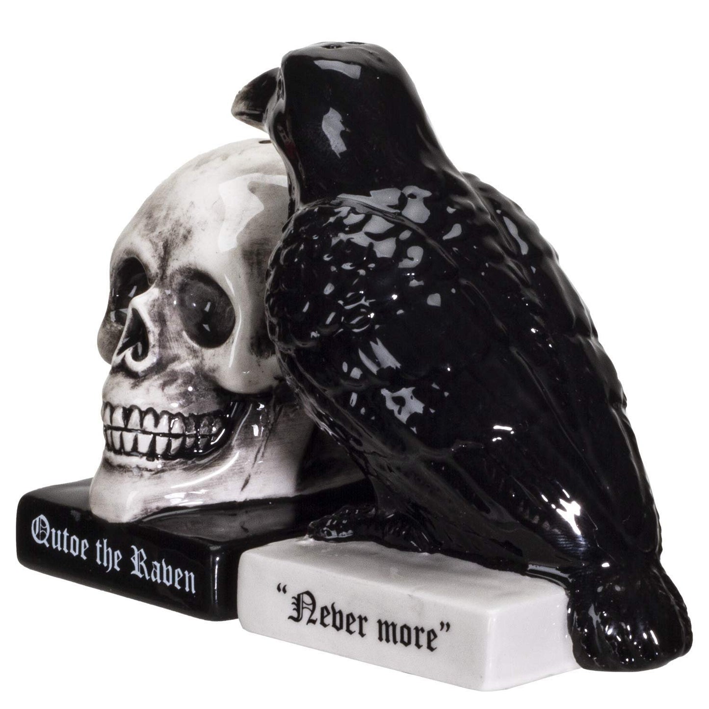 Pacific Giftware Quoth The Raven Halloween Ceramic Salt and Pepper Shakers Set