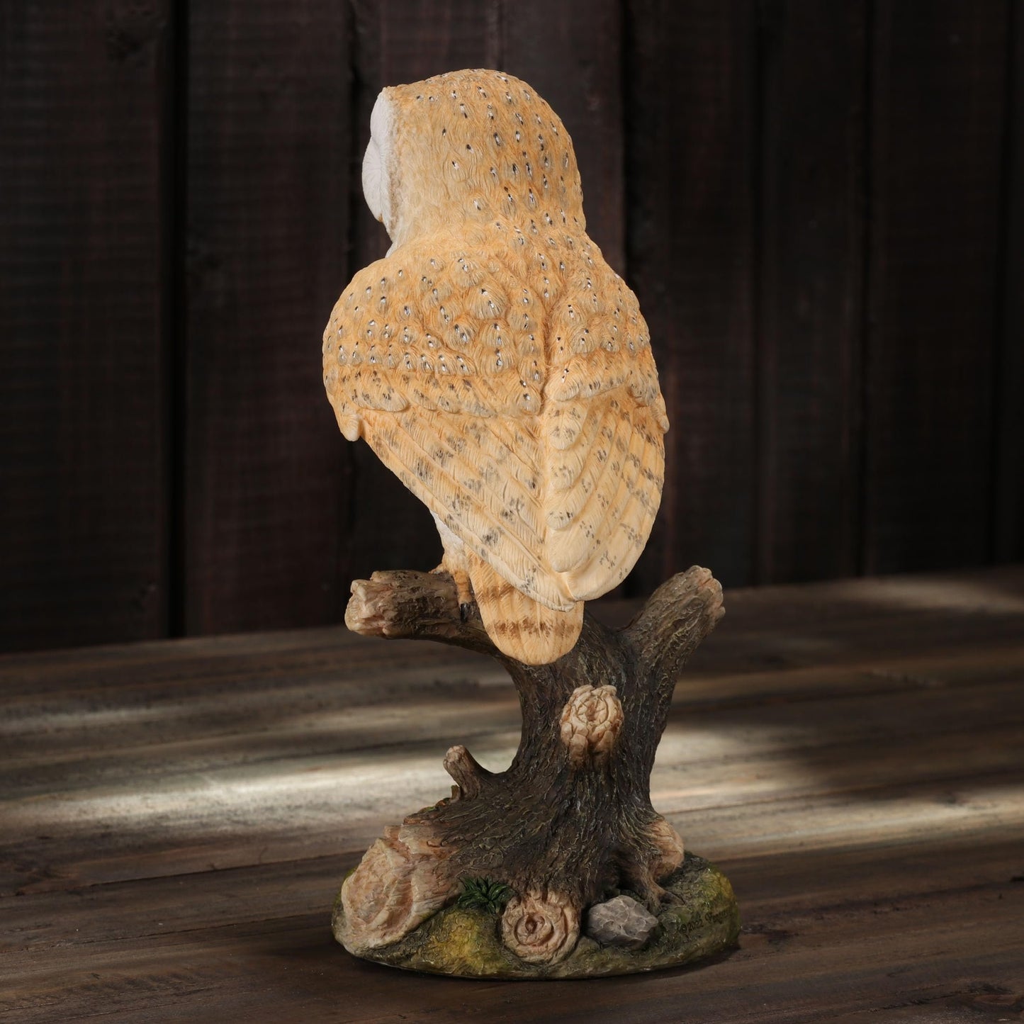 Veronese Design 7 7/8 Barn Owl Standing On Branch Resin Animal Figurine