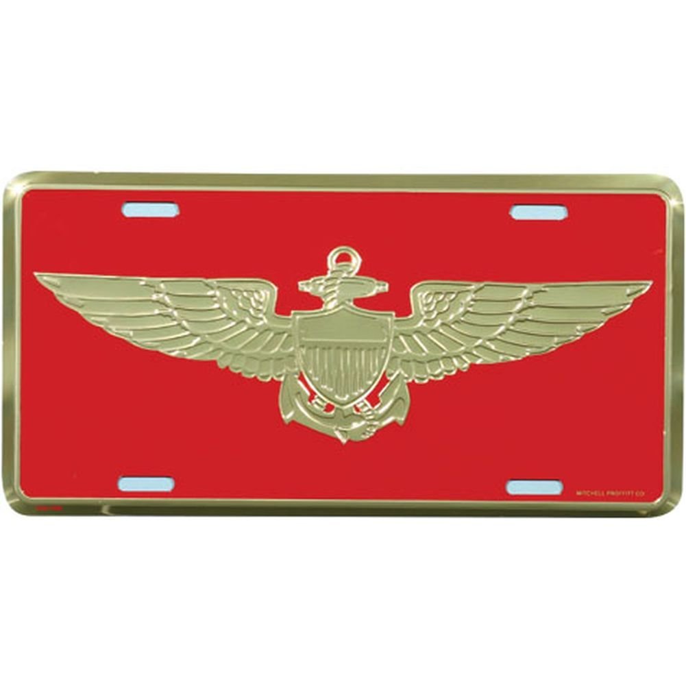 Honor Country US Marine Aviator Wings License Plate