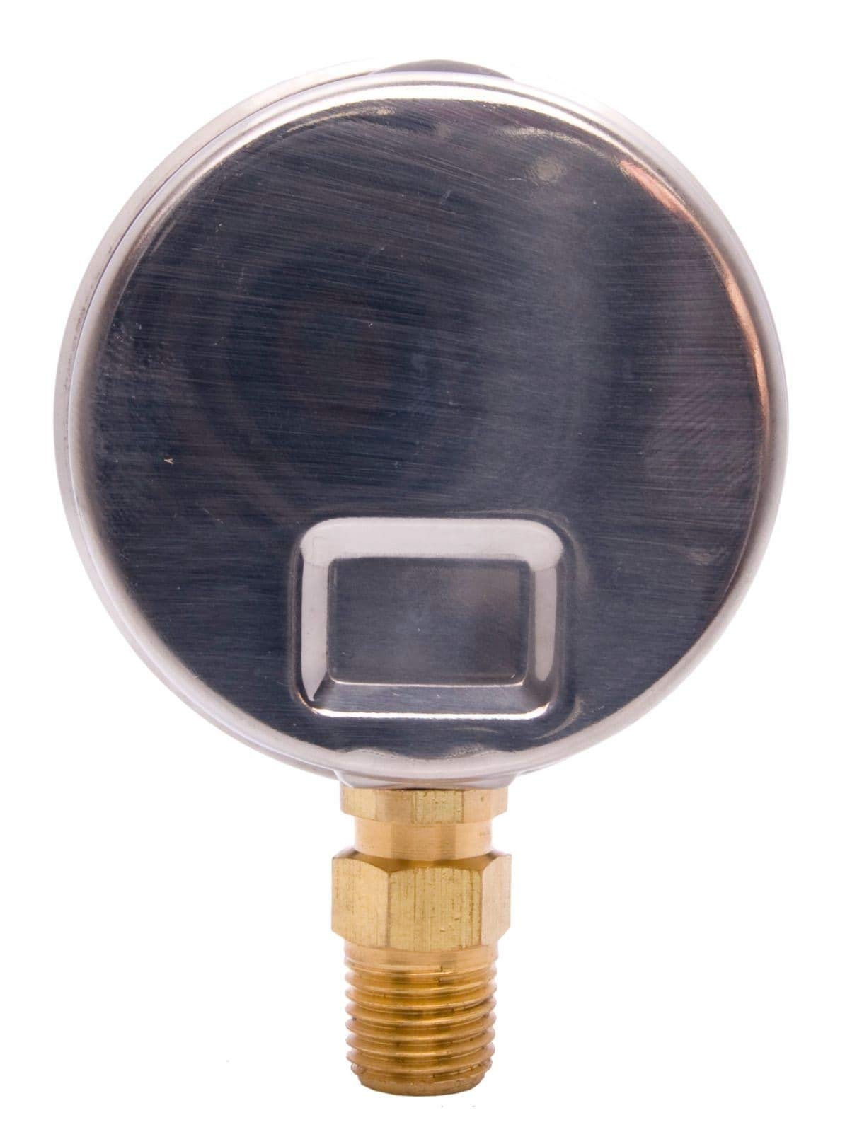 2-1/2" Oil Filled Pressure Gauge - Stainless Steel Case, Brass, 1/4" NPT, Lower Mount Connection, 0-100
