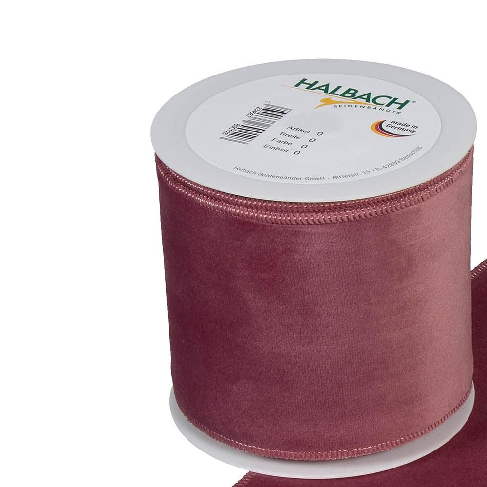 FloristryWarehouse Dusky Pink Christmas Velvet Fabric Ribbon 4 inches Wide on 9 Yards roll. Wired Edge