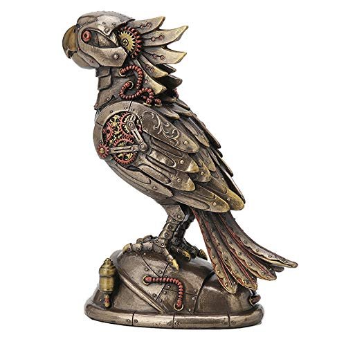 Veronese Design 7 1/2 Inch Steampunk Cockatiel Parrot Cast Resin Antique Bronze Finish Statue Home Decor