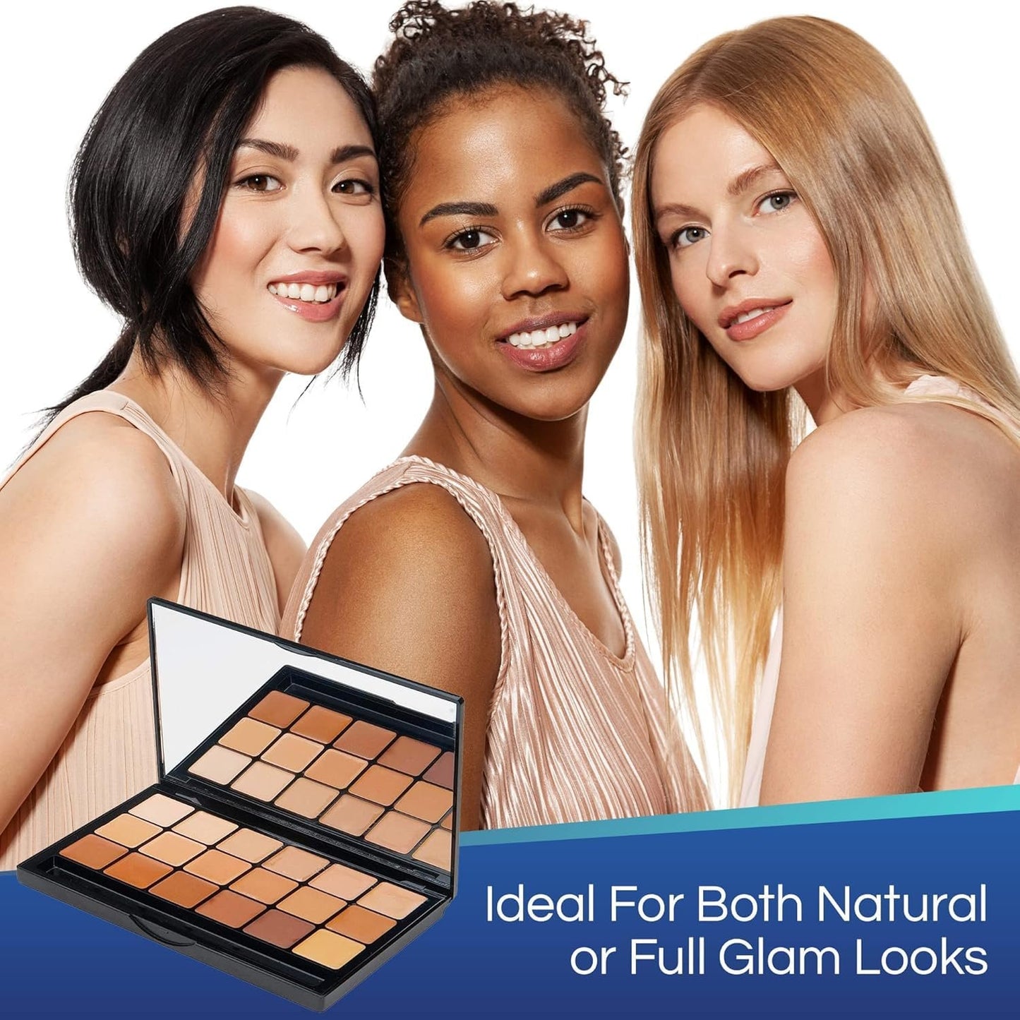 Graftobian Glamour Crème Ultra HD Foundation Super Palettes - Foundation Palette, Contour Makeup, Foundation for Professional Makeup Kit, Face Makeup for Full Coverage - Warm Color