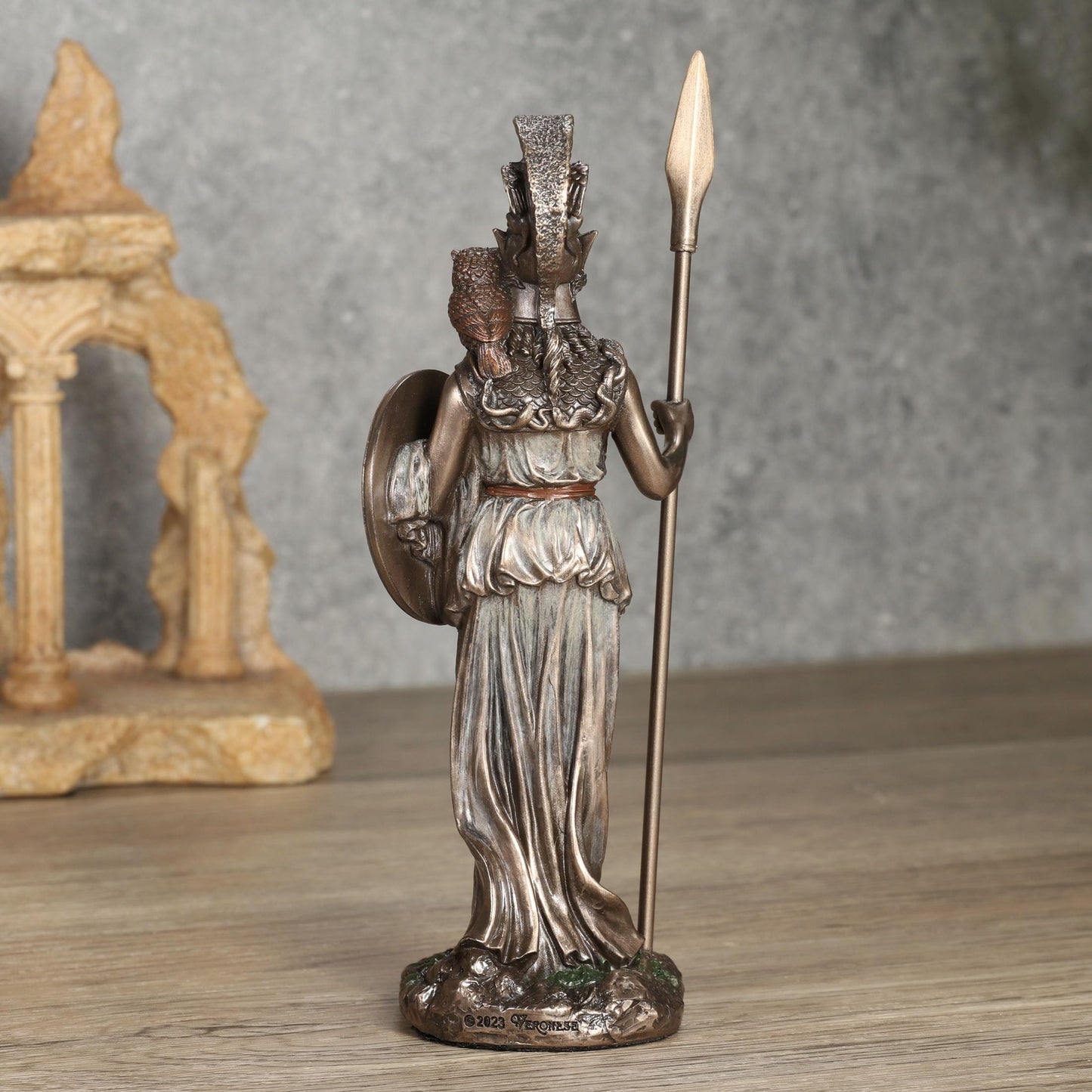 Veronese Design 6 1/2 Athena The Greek Goddess of Wisdom Resin Sculpture Cold Cast Bronze Finish