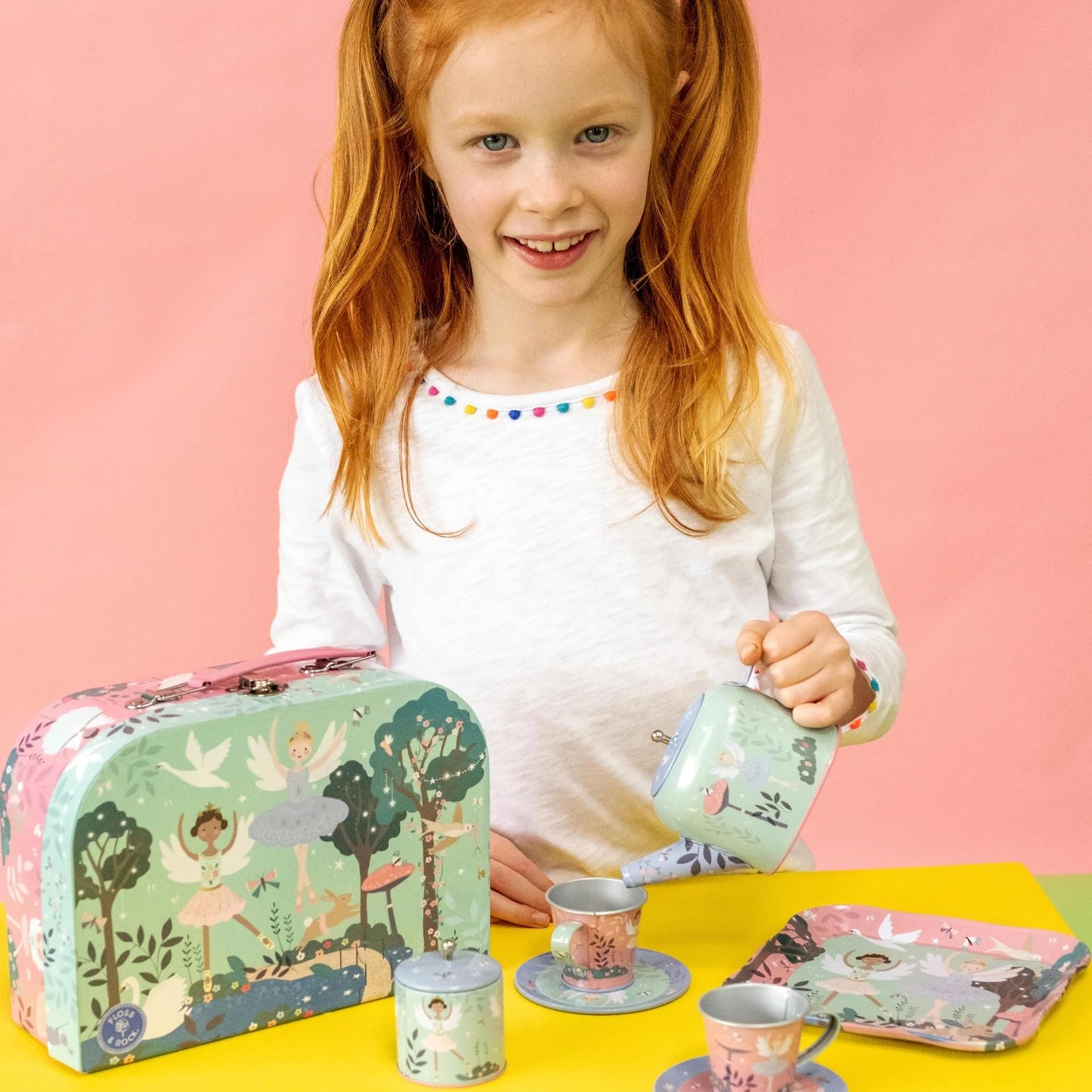 Floss & Rock Enchanted Tea Set for Ages 3 and Up, 9 Pieces Set, Imaginative or Group Play