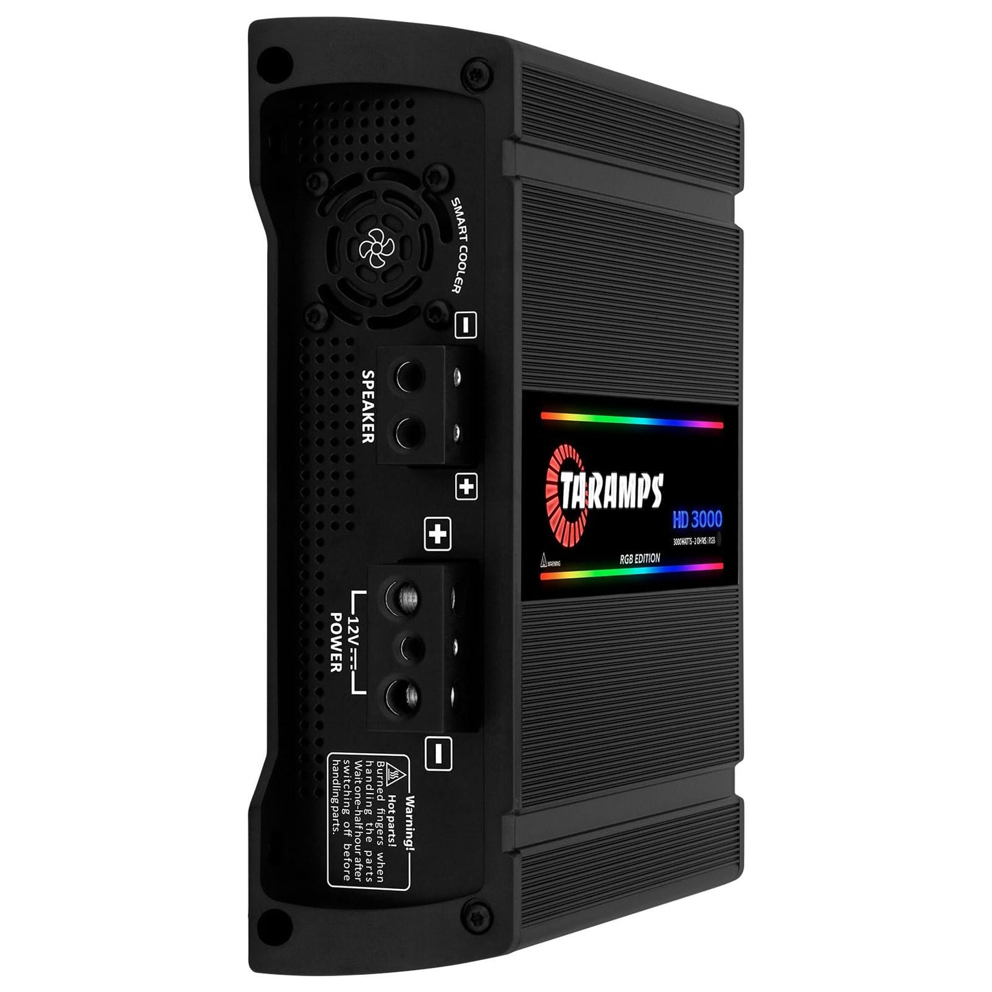 Taramps HD 3000 2 Ohms Black RGB 1 Channel Amplifier 3000 Watts RMS Digital, 108 RGB Effects, Crossover, Low/High Pass, Bass Boost, Car Audio System, Monoblock Full Range, LED Monitor Indicator, HD 3k