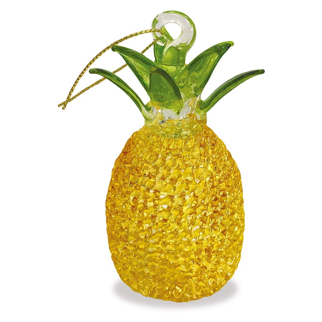 Island Heritage Pineapple Classic Yellow Hawaii Christmas Glass Lace Ornament