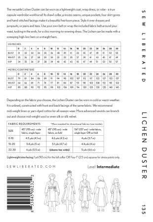 Lichen Duster Sewing Pattern by Sew Liberated Sizes 0-30