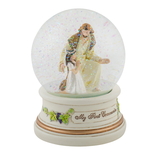 Roman Giftware Inc., Sacraments, First Communion, 5.5" H 100MM Musical Dome Girl,Religious, Inspirational, Durable (5x4x5)