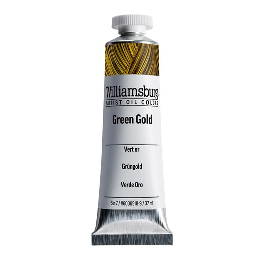 Williamsburg Artist Oil Colors by GOLDEN, Green Gold, 37 ml tube, Professional Oil Paint, Semi-Transparent