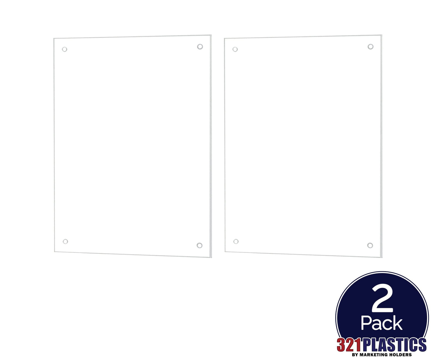 2 Pack Clear Acrylic Tile Wall Protector with Pre Drilled Holes 5" x 7" Protective Plate Business or Home Use Dirty Hand and Fingerprint Shield by Marketing Holders