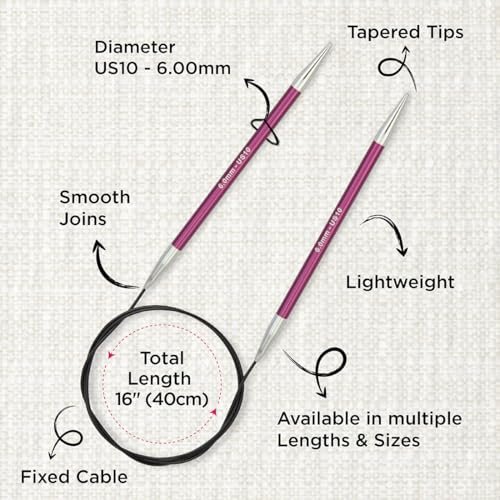KnitPro Zing Fixed Circular Needles 16" (40cm)