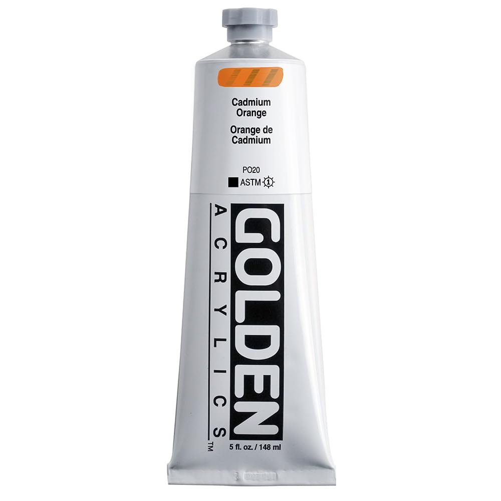 Heavy Body Acrylics by GOLDEN, Cadmium Orange, 5 fl. oz. Tube, Professional Acrylic Paint, Opaque