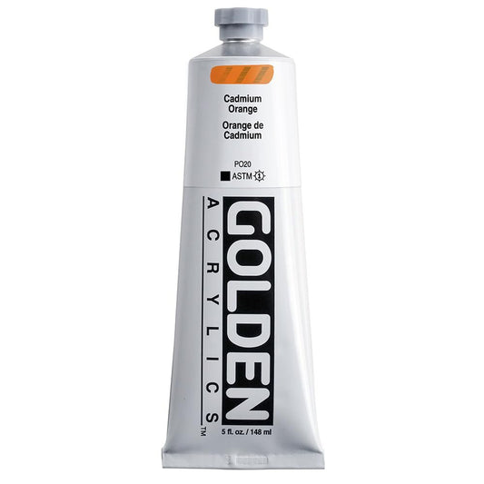 Heavy Body Acrylics by GOLDEN, Cadmium Orange, 5 fl. oz. Tube, Professional Acrylic Paint, Opaque