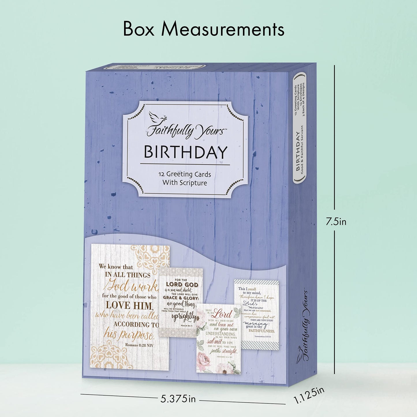 Designer Greetings Faithfully Yours Inspirational Birthday Boxed Card Assortment, God’s Majesty with Biblical Scripture Verses