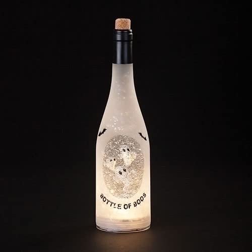 Halloween Décor by Roman, Giftware Collection, Pumpkin, Ghost, Witch, Skull, Spider, Trick or Treat, 12"H LED SWIRL BOTTLE OF BOOS (12x3x3)