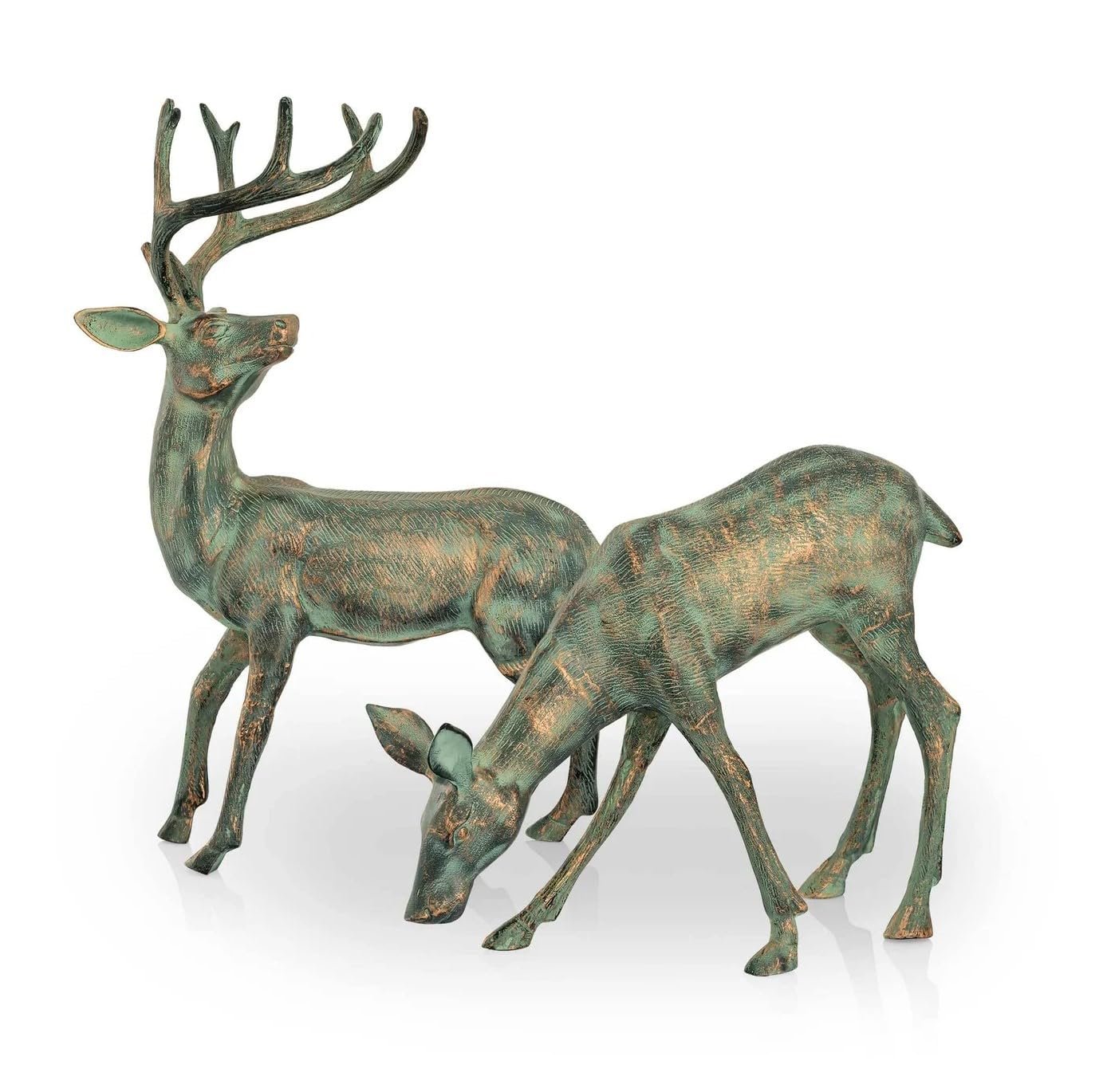 SPI Home Garden Deer Pair Garden Statues Outdoor Décor