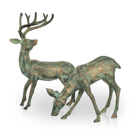 SPI Home Garden Deer Pair Garden Statues Outdoor Décor