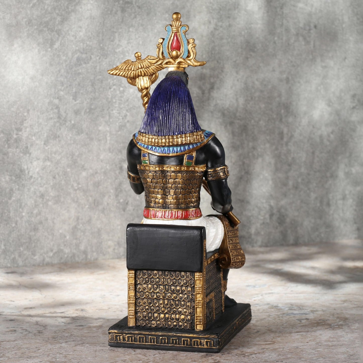 Veronese Design 9 1/4 Inch Thoth Egyptian God of Wisdom Resin Sculpture Hand Painted Black Gold Finish