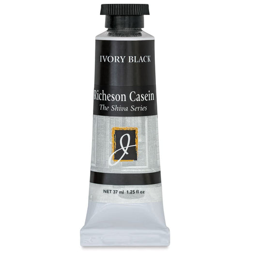 Jack Richeson Artist Casein Colors, 37-Milileter, Ivory Black