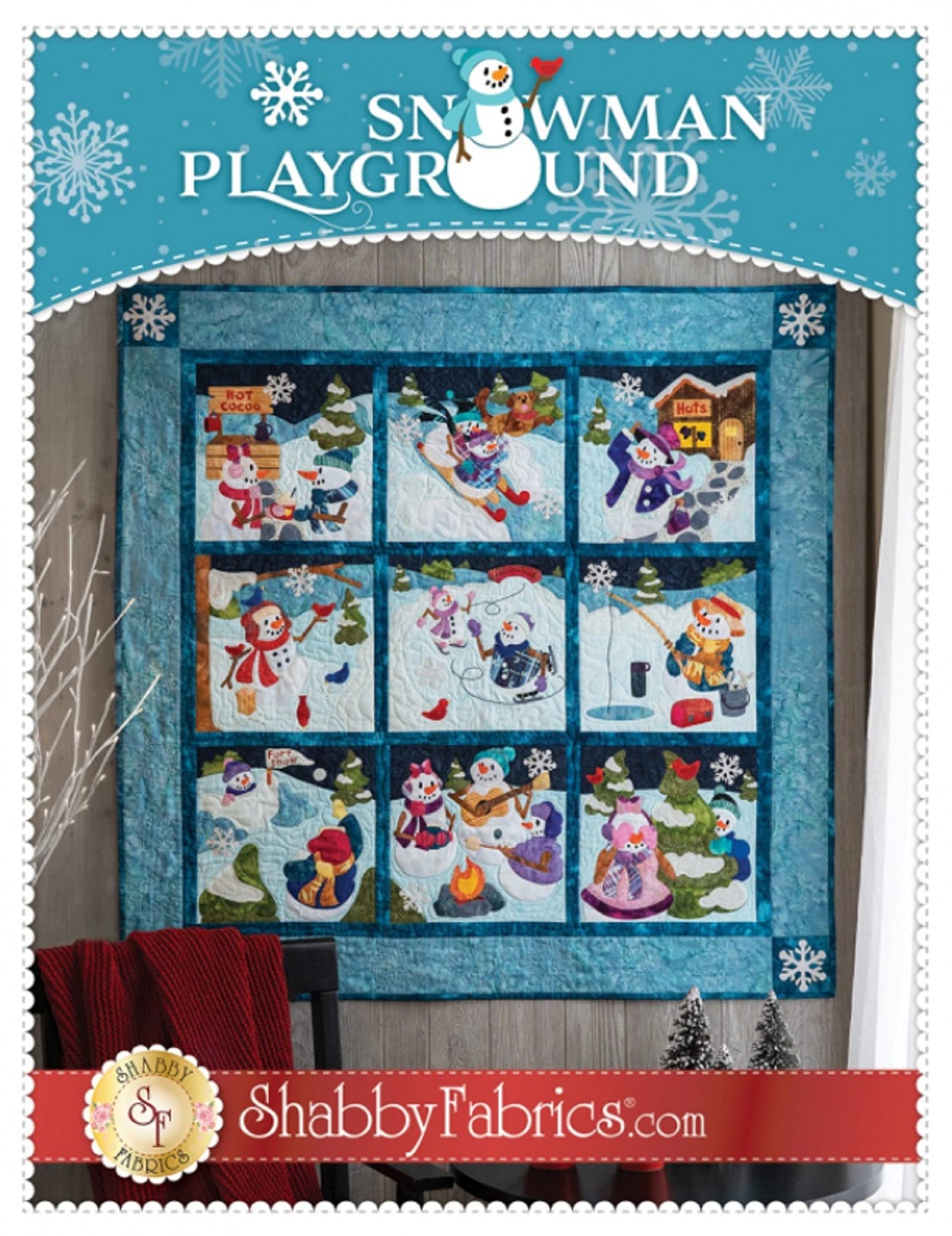 Shabby Fabrics Snowman Playground Pattern