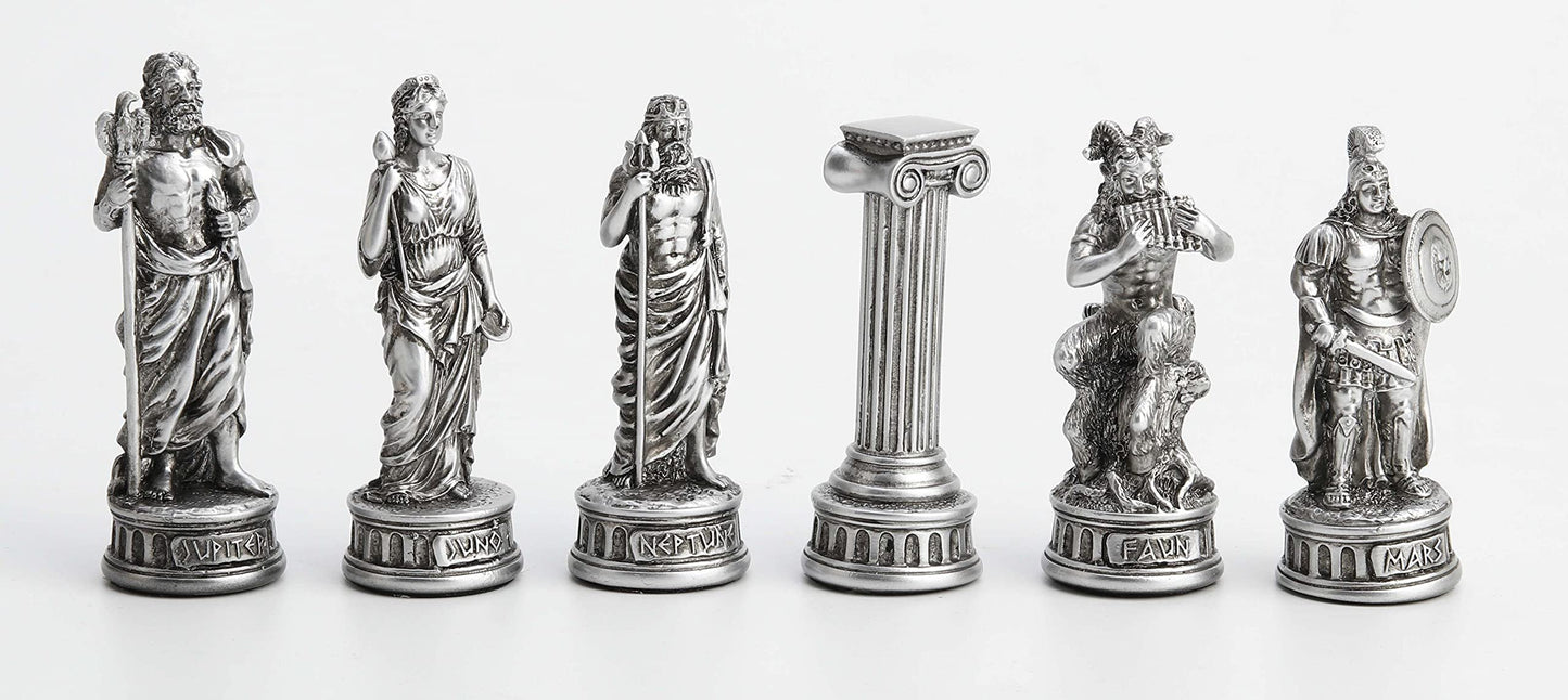 Veronese Design Greek and Roman God 32 Pieces Chess Set Resin Statue Hand Painted Figurine