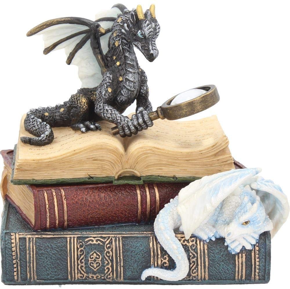 Unicorn Studio WU77103AA Miniature Scholars Dragons Books Trinket Box