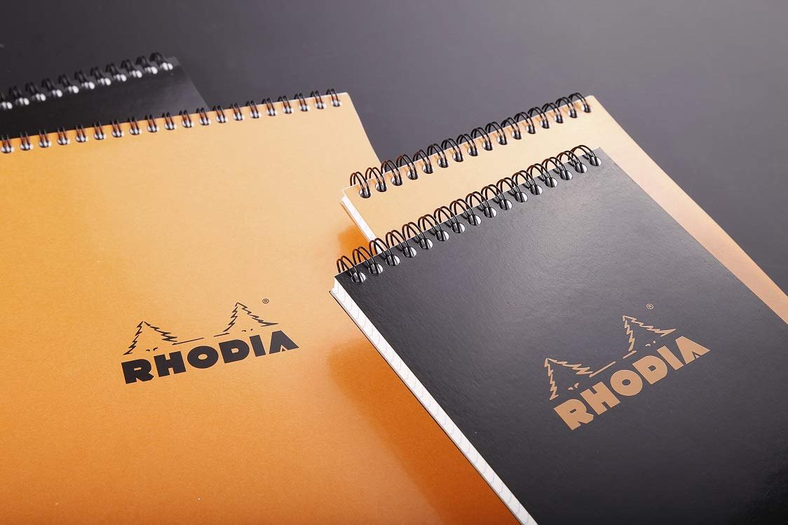 Black Rhodia Wirebound Notepad, 5/5 Ruling